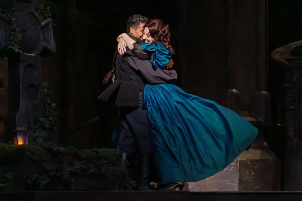 Actors Alok Kumar as Edgardo and Emma Pearson as Lucia in the State Opera's production, Lucia di Lammermoor.