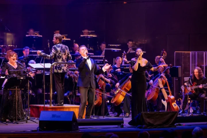 Performers on stage as part of the Burt Bacharach show.