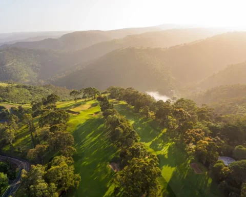 Aerial shot of Mt Osmond Golf Course