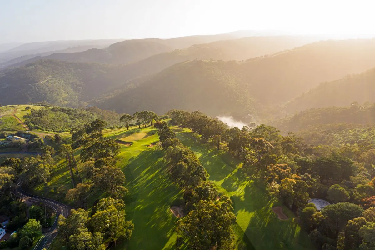 Aerial shot of Mt Osmond Golf Course